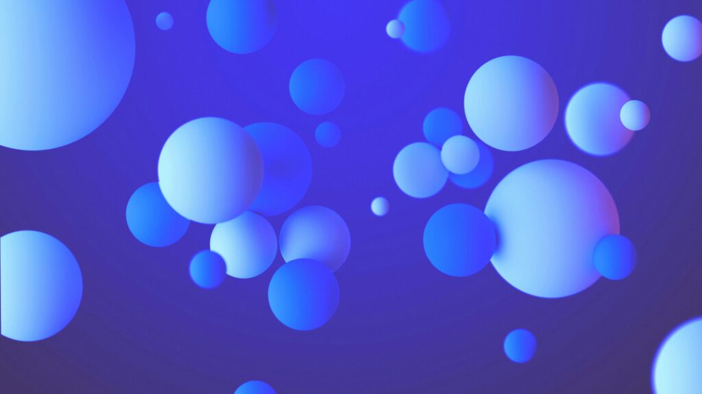 Floating blue bubbles