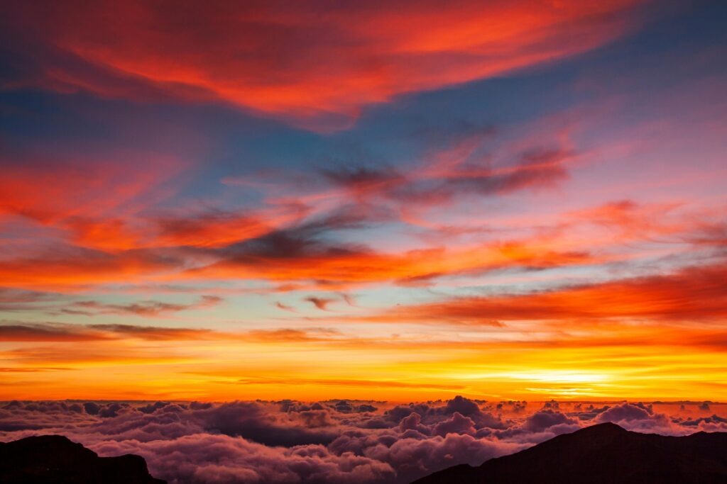 Sunrise in the clouds